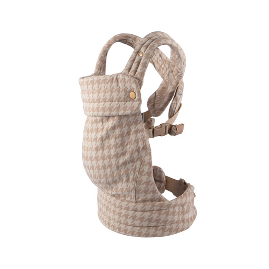 PREORDER Draagzak baby - Houndstooth Beige (Geschatte levering 27 dec - 8 jan)